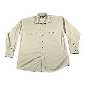 Panhandle Slim Shirt Adult MEDIUM Brown Western Cowboy Stone Pearl Snap